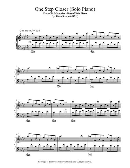 One Step Closer (Solo Piano) Piano Solo - Digital Sheet Music