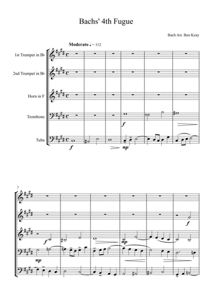 4th Fugue for Brass Quintet