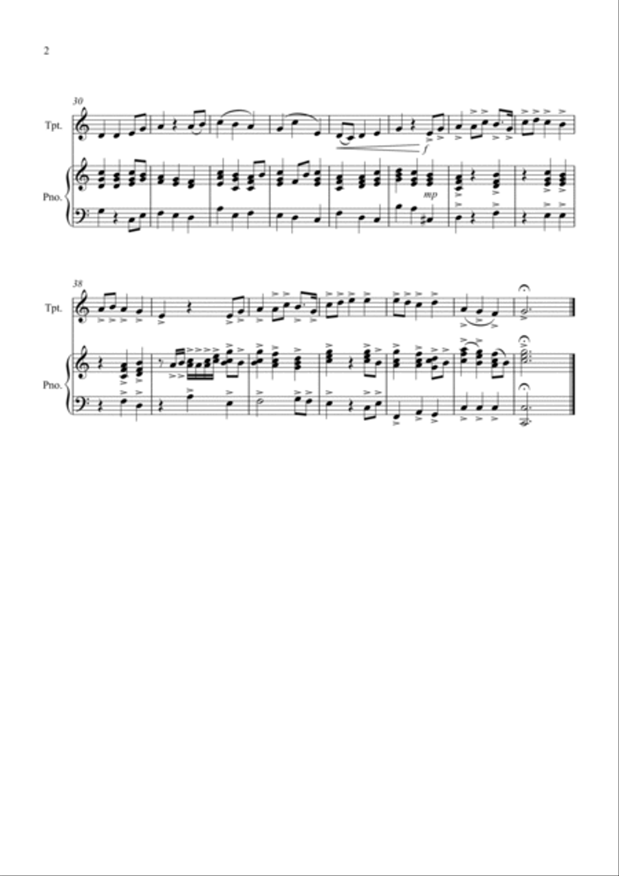 Jupiter Hymn for Trumpet and Piano Jupiter Hymn for Trumpet and Piano B-Flat Trumpet scores gallery preview page 2
