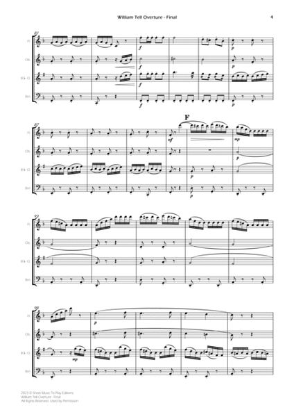 William Tell Overture - Woodwind Quartet (Full Score and Parts) image number null