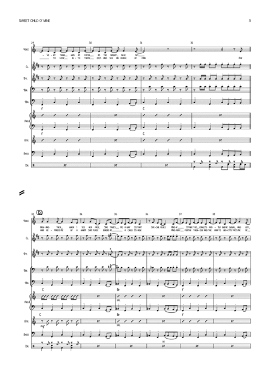 Sweet Child O' Mine Clarinet scores gallery preview page 3