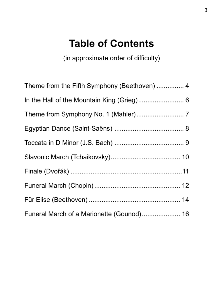 Spooky Classical Favorites - 10 Arrangements in Minor Keys for Elementary Pianists Easy Piano scores gallery preview page 3
