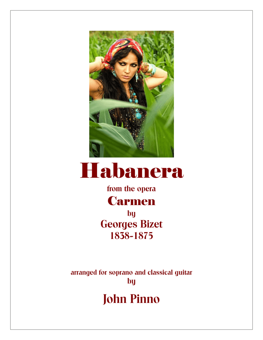 Habanera (from the opera Carmen by Georges Bizet) arr. for soprano voice and classical guitar Acoustic Guitar scores gallery preview page 1