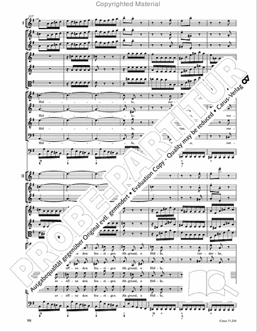 St. Matthew Passion (Matthaus-Passion) 4-Part scores gallery preview page 100