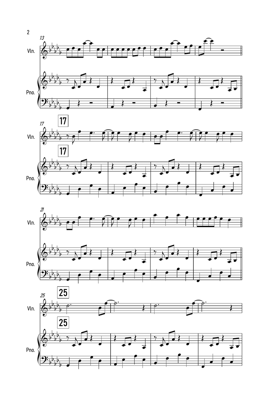 Stay Violin Solo scores gallery preview page 2