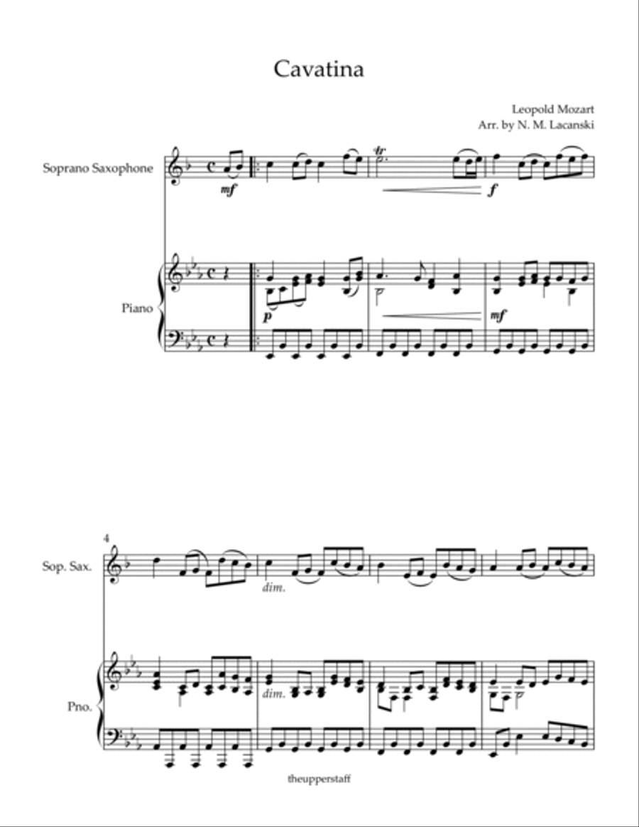 Cavatina Soprano Saxophone scores gallery preview page 2