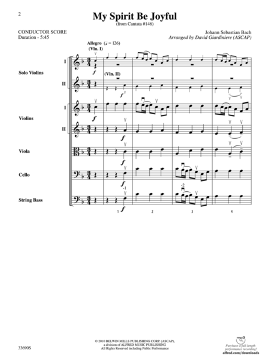 My Spirit Be Joyful (from Cantata No. 146) String Orchestra scores gallery preview page 2