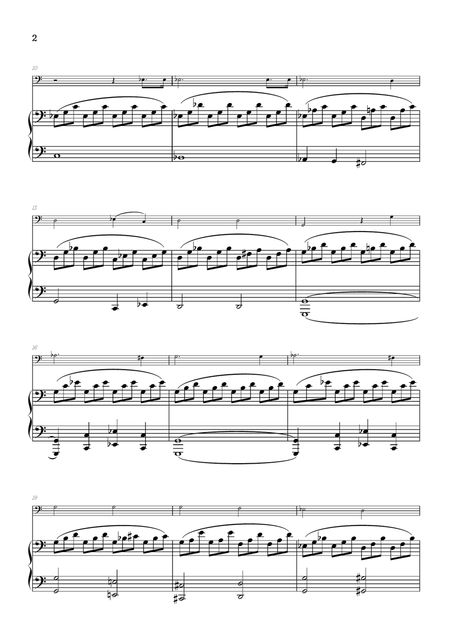 Beethoven • Moonlight Sonata | easy tuba sheet music w/ piano accompaniment Piano scores gallery preview page 2