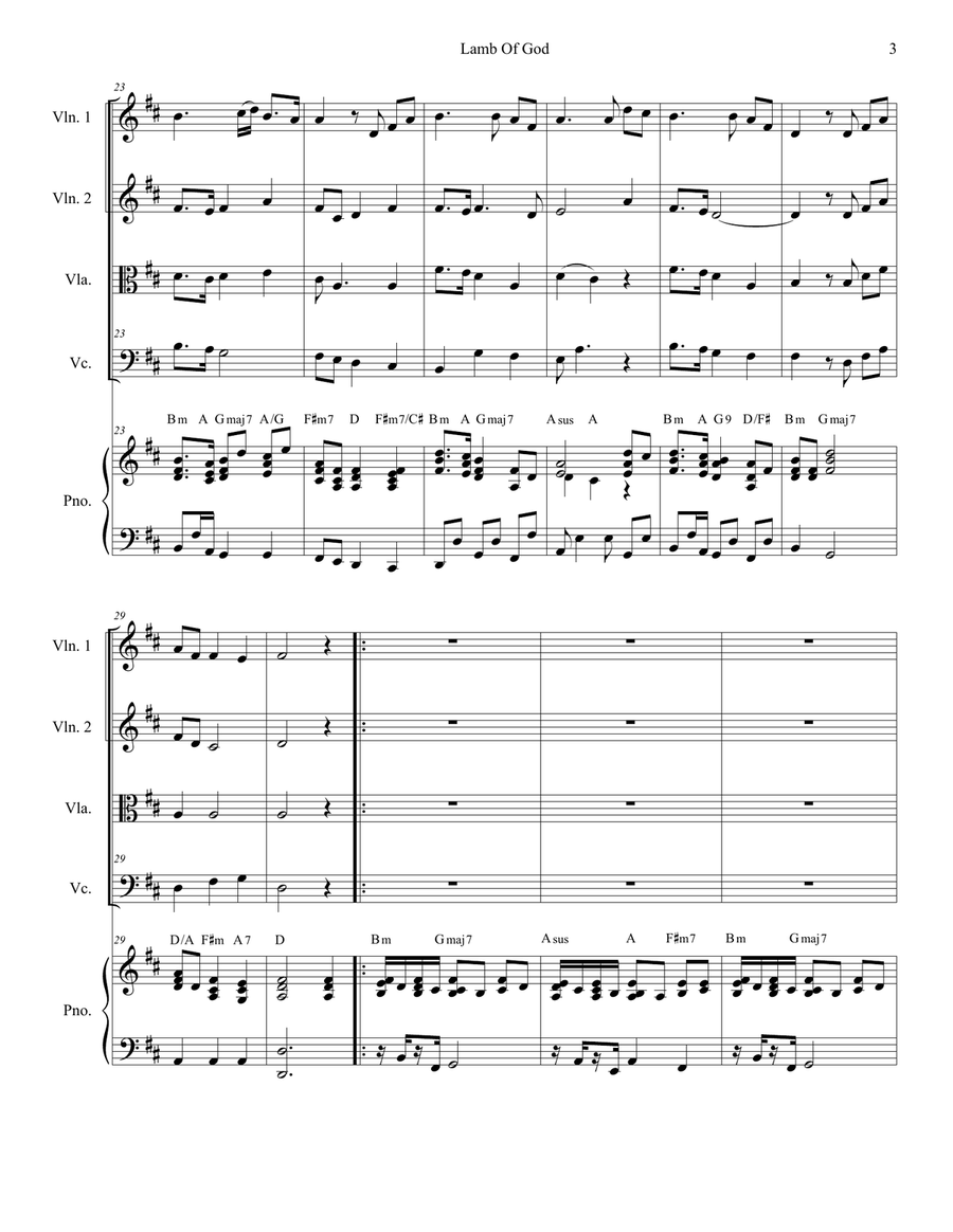 Lamb Of God String Quartet scores gallery preview page 3