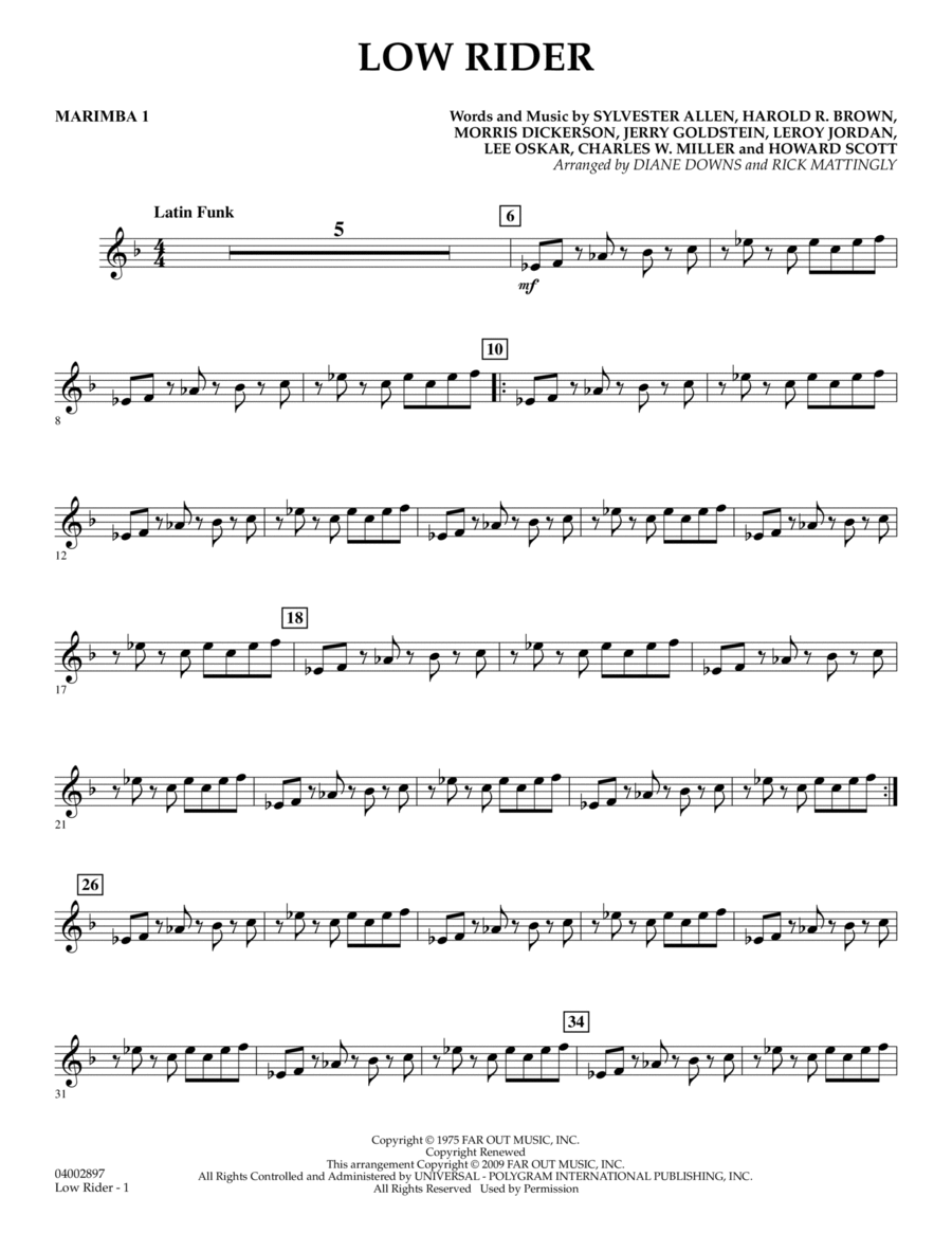 Low Rider - Marimba 1 Low Rider - Marimba 1 Marimba scores gallery preview page 1