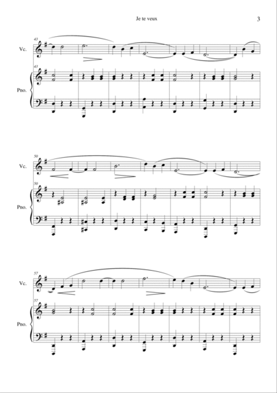 Je Te Veux Piano scores gallery preview page 3