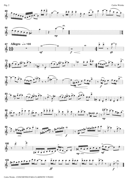 Concertino for Clarinet Bb and piano