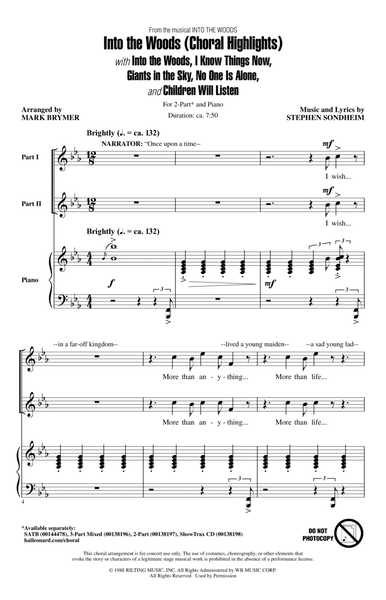 Into The Woods (Choral Highlights) by Stephen Sondheim 2-Part - Digital Sheet Music