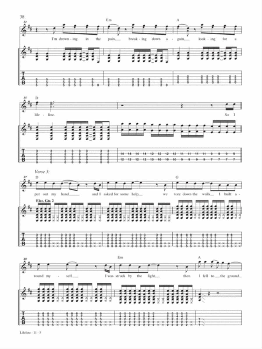 Lifeline Guitar Tablature scores gallery preview page 5