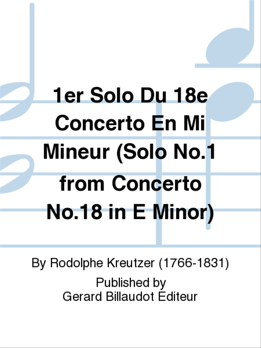 1er Solo du 18e Concerto en Mi Mineur Violin Solo scores gallery preview page 1