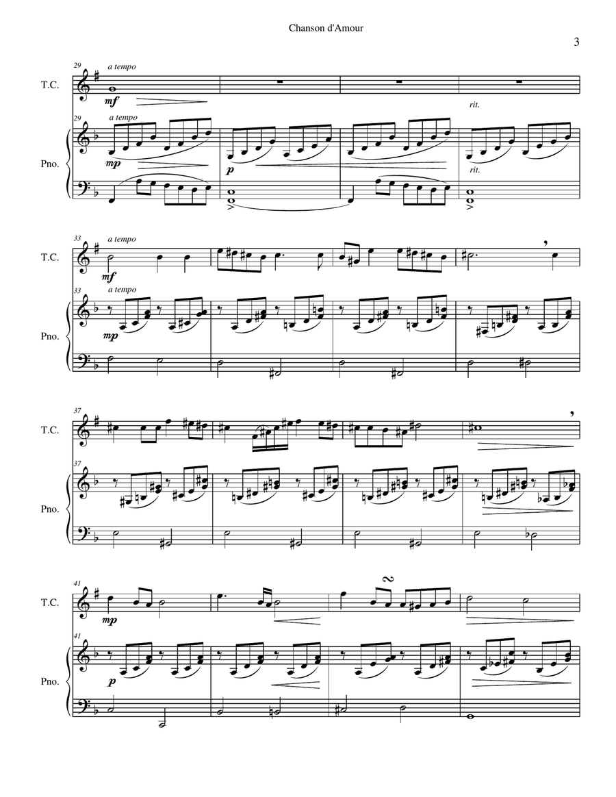Chanson d'Amour Tenor Saxophone scores gallery preview page 3