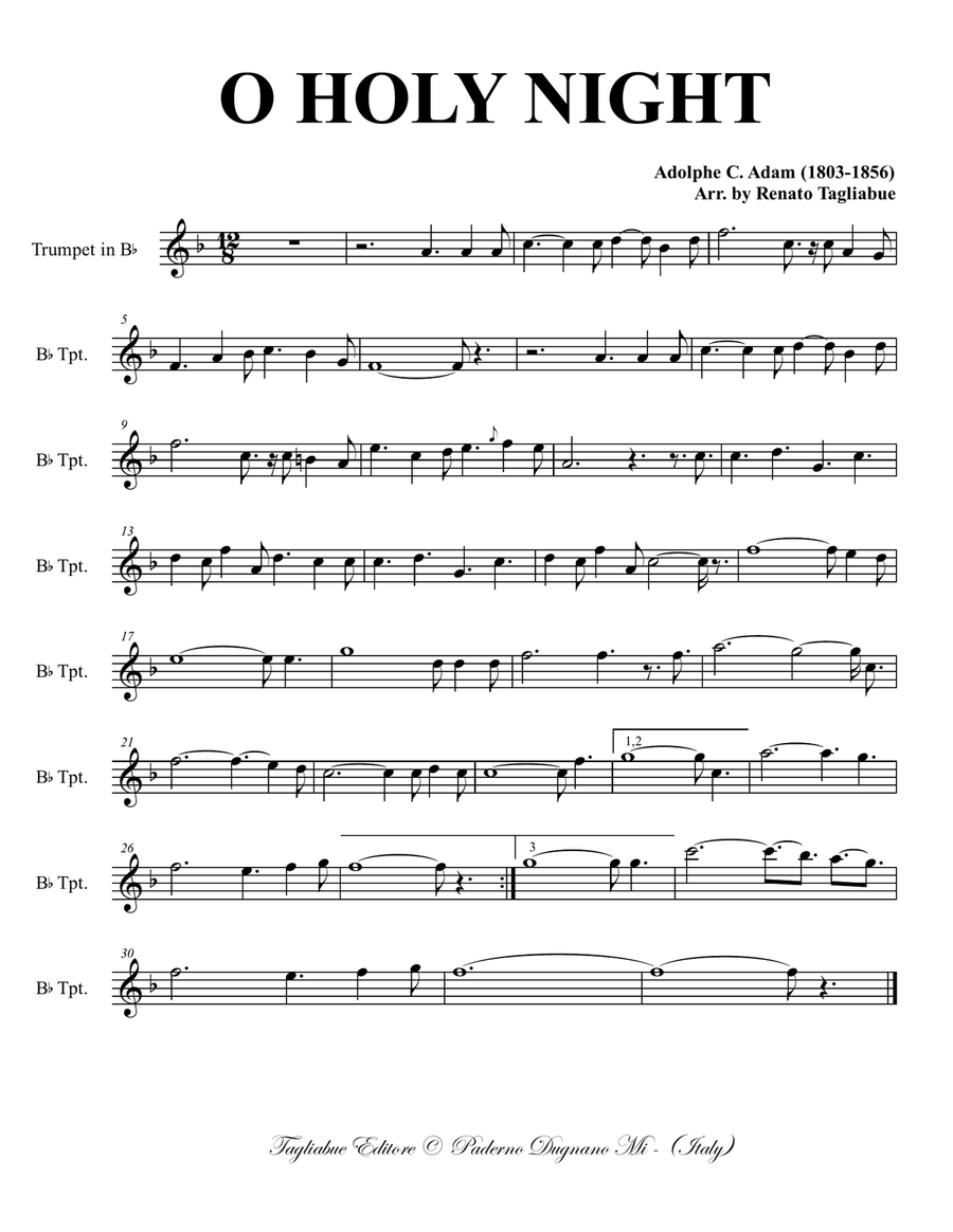 O HOLY NIGHT - ADAM - for Brass Quintet and Vibraph - With Parts Brass Quintet scores gallery preview page 5