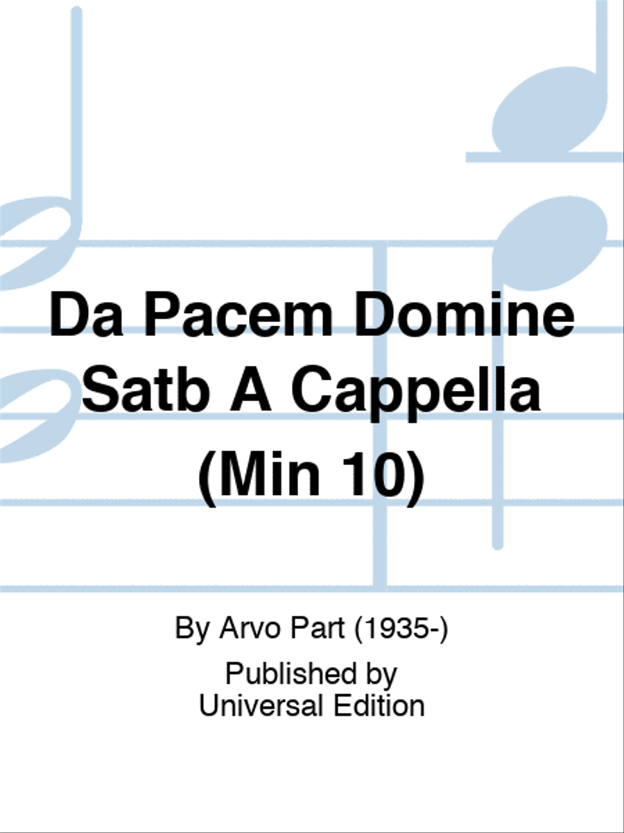 Da Pacem Domine Satb A Cappella (Min 10) 4-Part scores gallery preview page 1