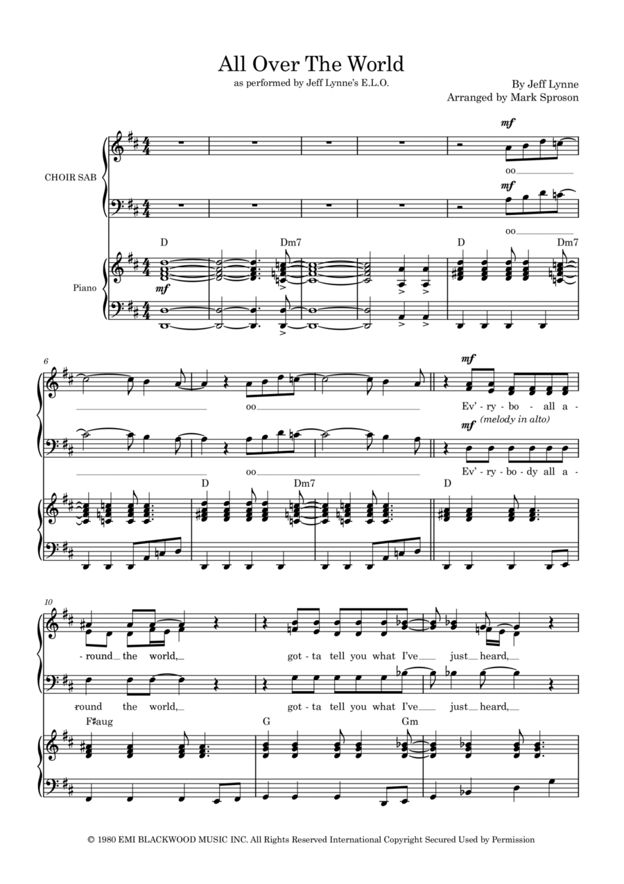 All Over The World 3-Part scores gallery preview page 1