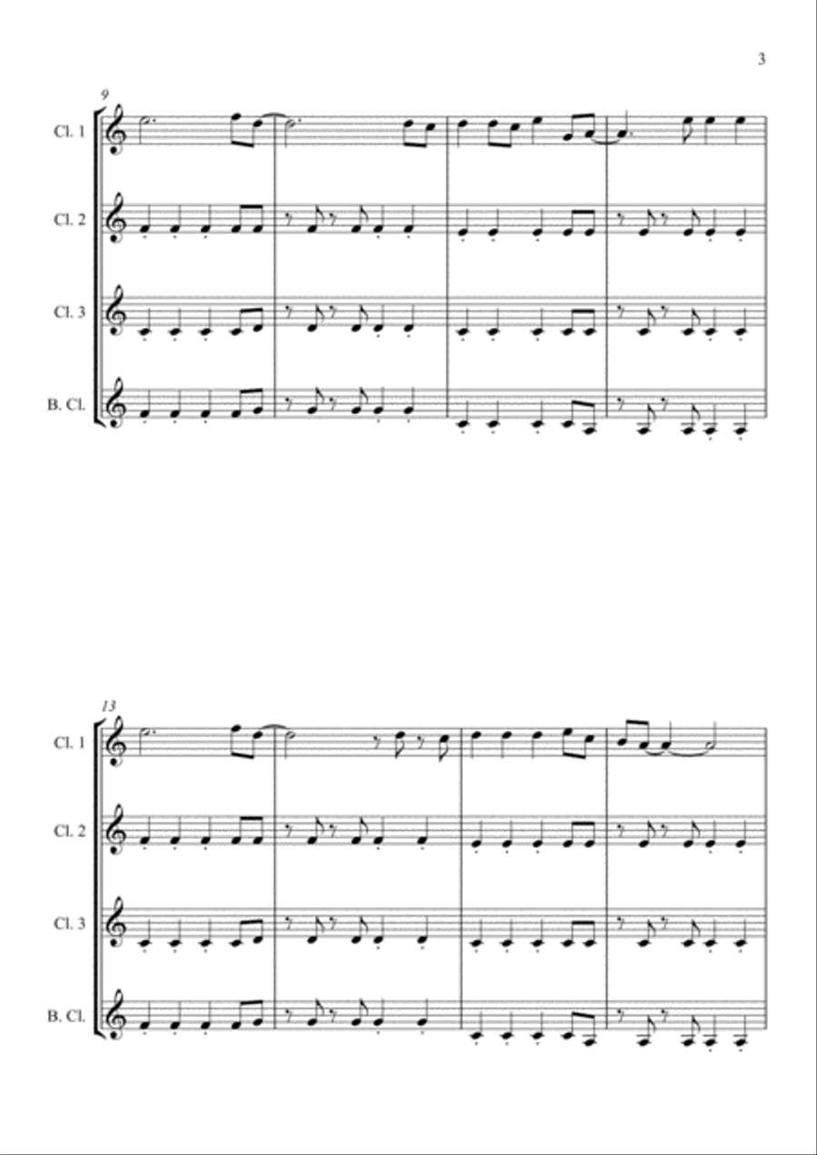 Viva La Vida Clarinet Quartet scores gallery preview page 3