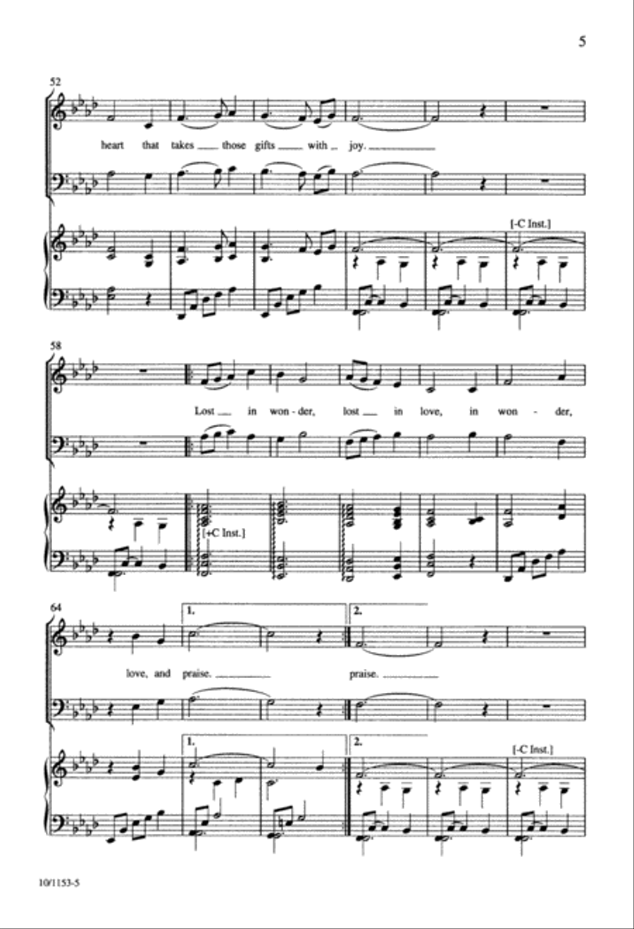 Wonder, Love, and Praise 4-Part scores gallery preview page 5