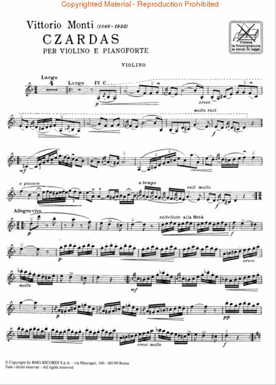Czardas Violin Solo scores gallery preview page 2