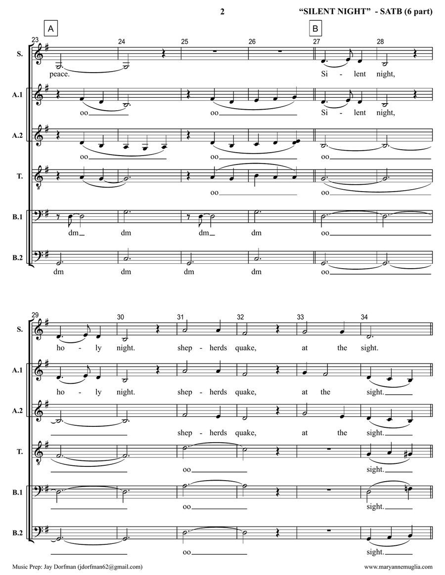 Silent Night Divisi scores gallery preview page 2