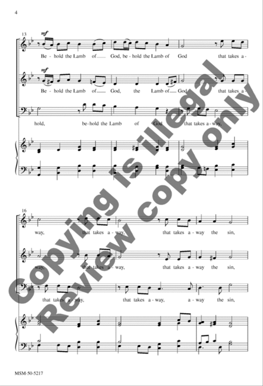 Behold the Lamb of God 3-Part scores gallery preview page 4