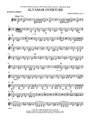 Alvamar Overture: B-flat Bass Clarinet