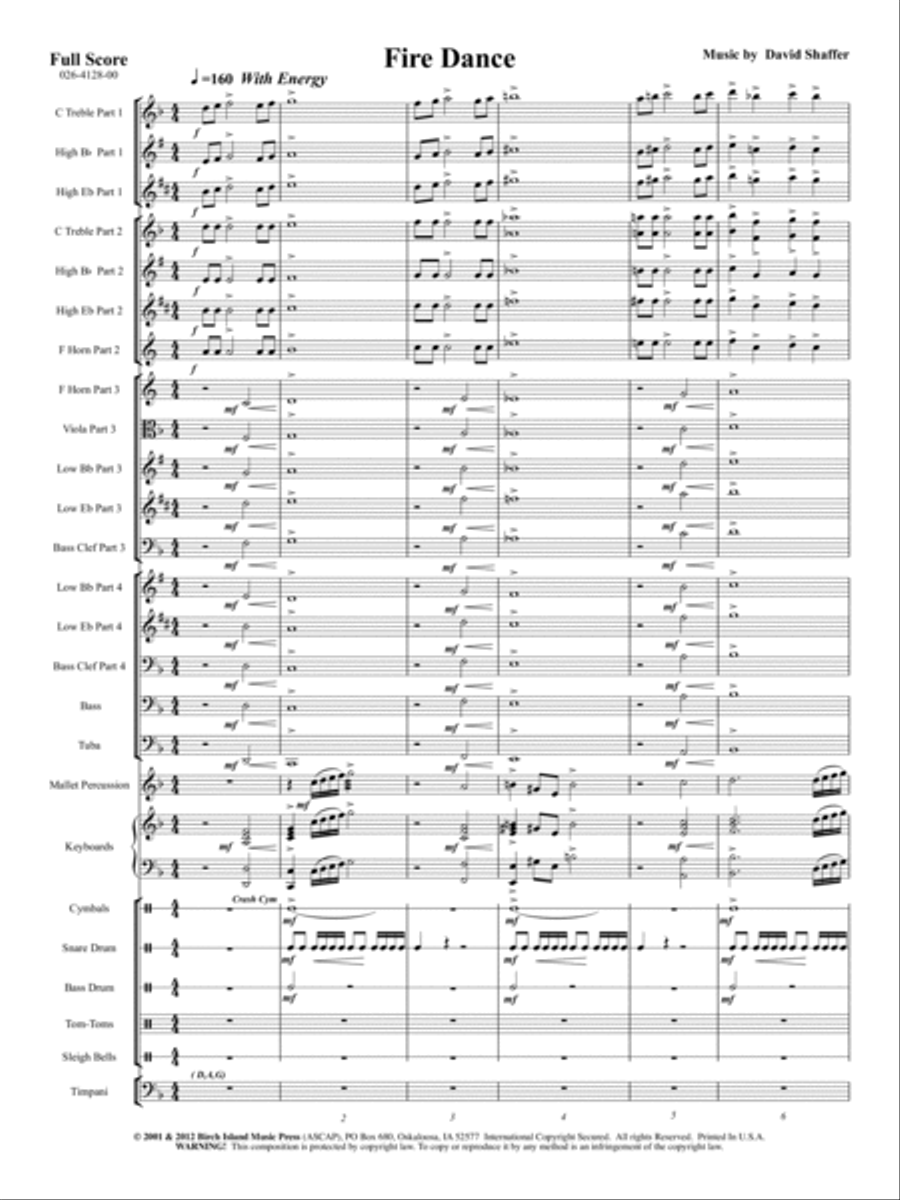 Fire Dance Concert Band scores gallery preview page 2