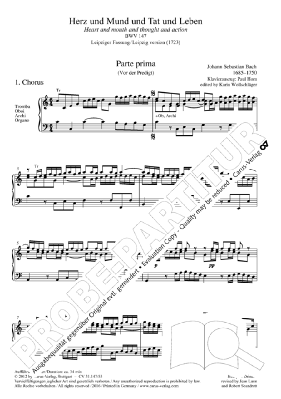 Heart and mouth and thought and action (Herz und Mund und Tat und Leben) (Herz und Mund und Tat und Leben) 4-Part scores gallery preview page 4