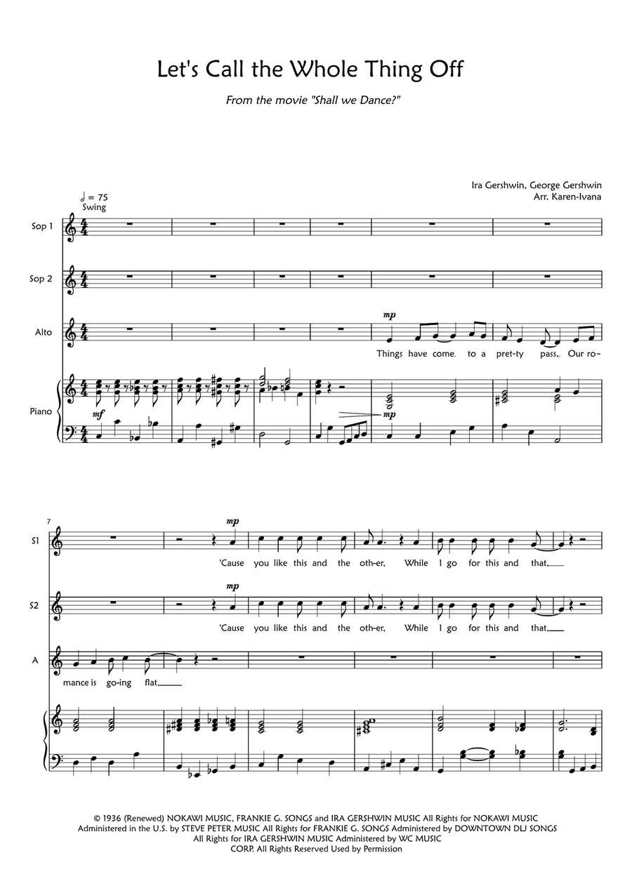 Let's Call The Whole Thing Off SSA scores gallery preview page 1