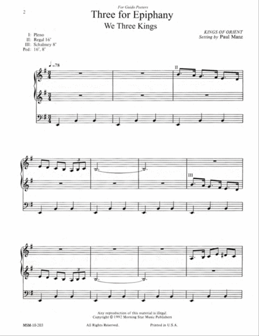 Three for Epiphany Three for Epiphany Organ scores gallery preview page 2