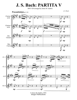 Bach: Partita No. 5 BWV 829 for Clarinet Quartet