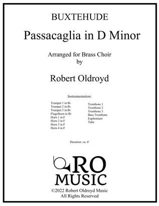 Buxtehude Passacaglia in D minor for Brass Choir