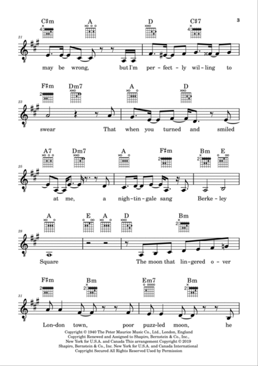 A Nightingale Sang In Berkeley Square Piano, Vocal, Guitar scores gallery preview page 4