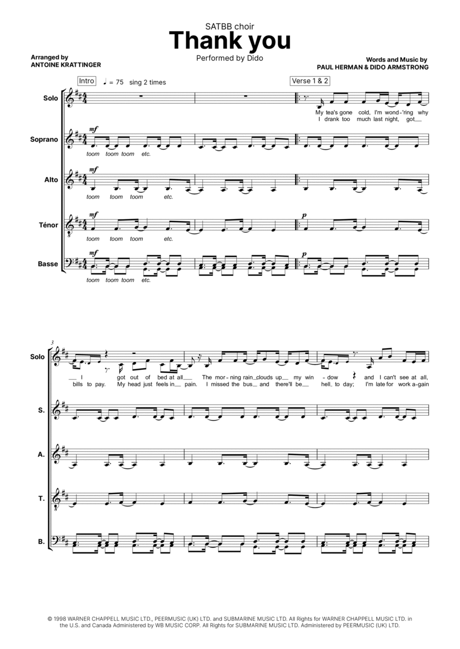 Thank You Thank You Divisi scores gallery preview page 1
