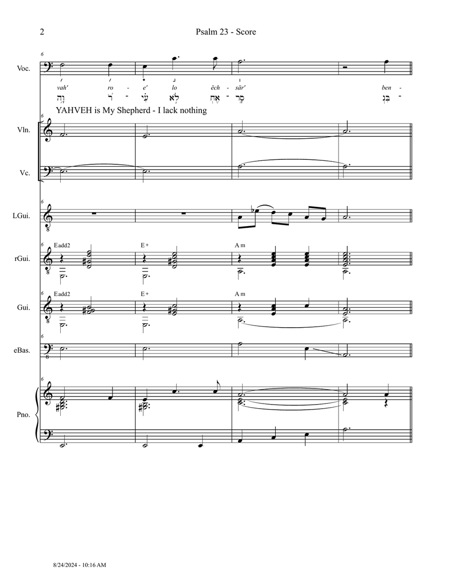 Psalm 23 - Score Only Small Ensemble scores gallery preview page 2