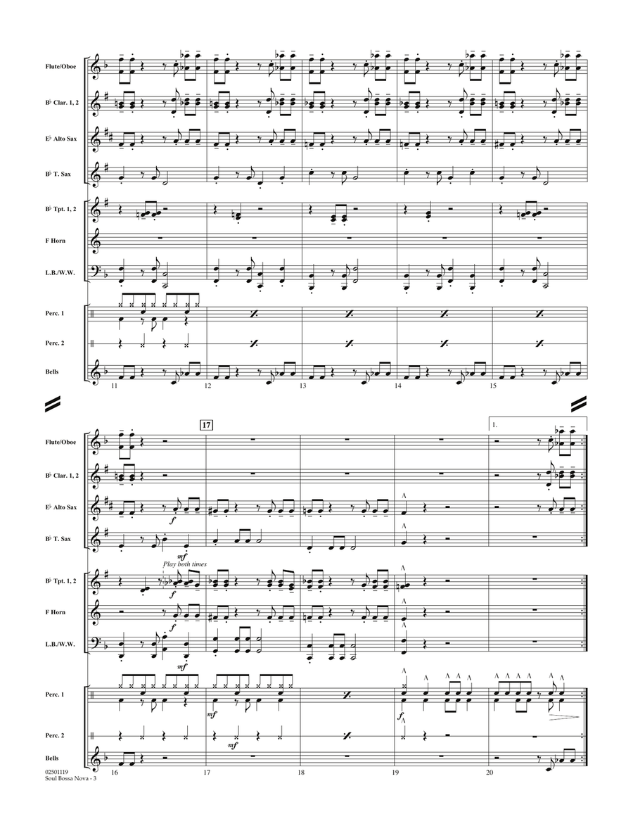 Soul Bossa Nova - Full Score Concert Band scores gallery preview page 3