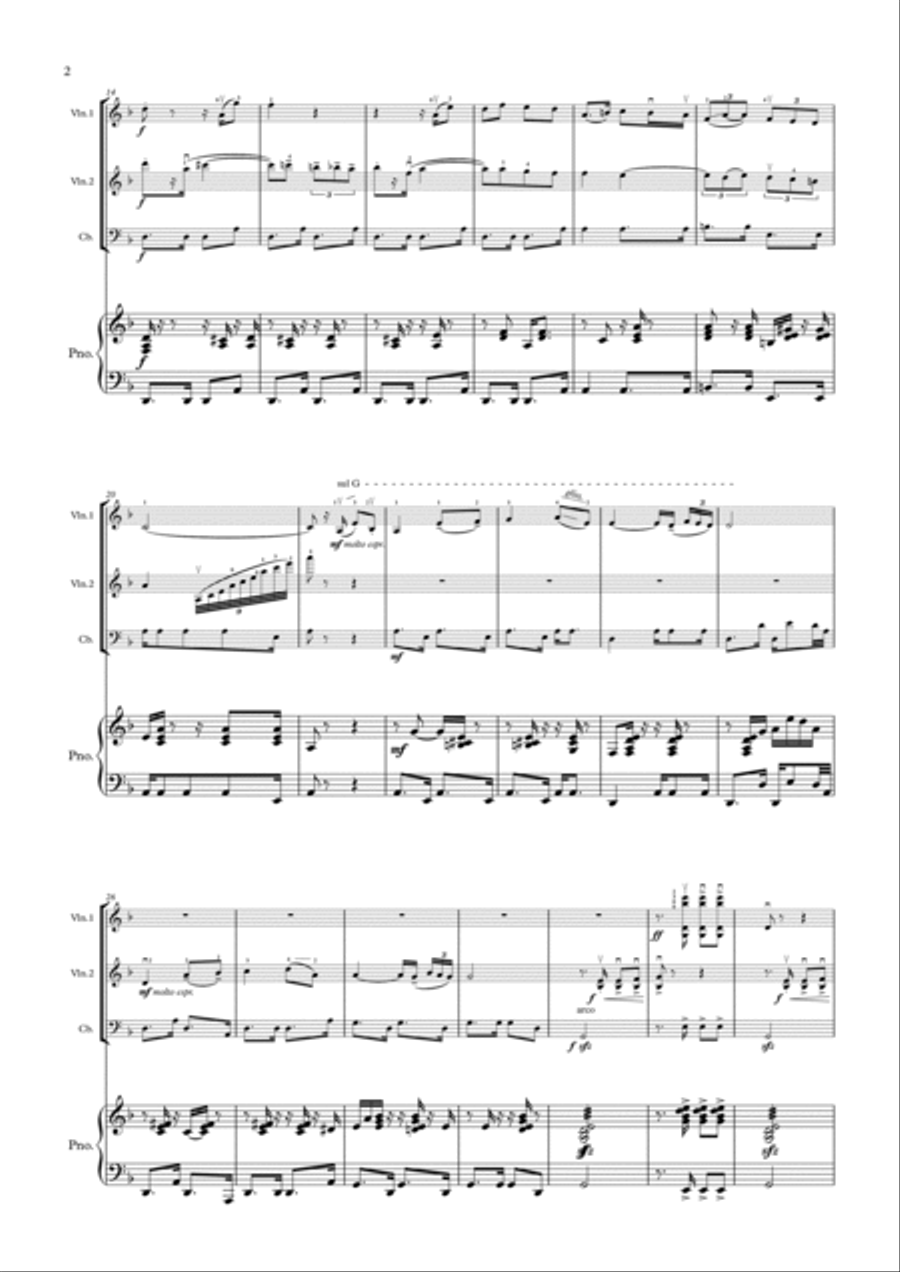 Tango Jalousie - 2 Violins & Piano Violin Duo Violin Group String Duet scores gallery preview page 2