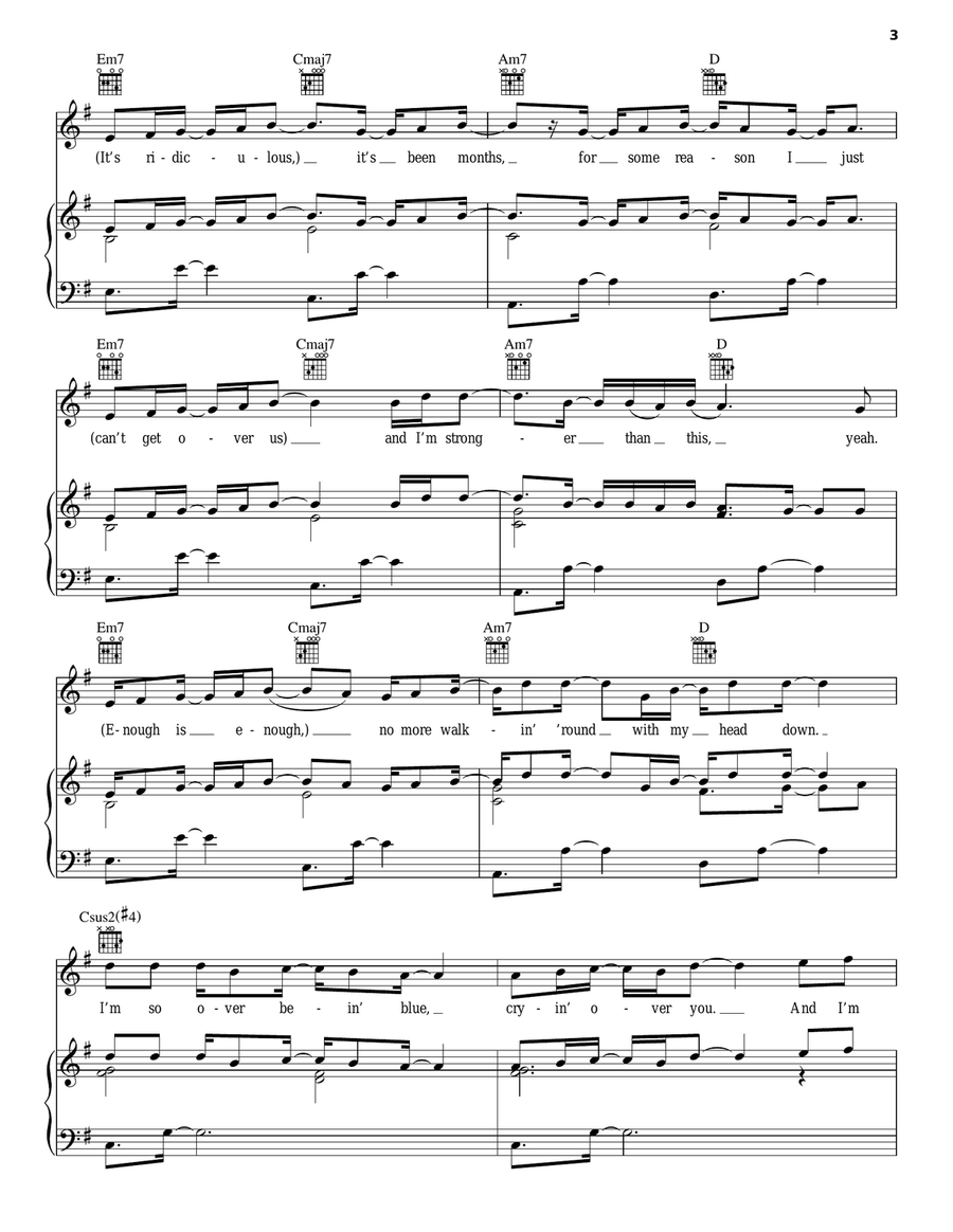 So Sick Piano, Vocal, Guitar scores gallery preview page 3