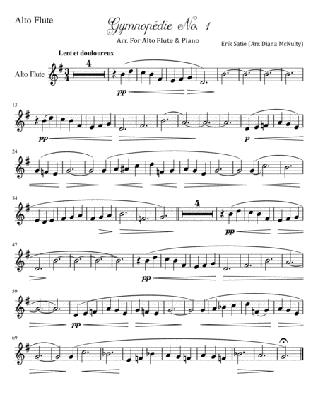 Gymnopédie No. 1 for Alto Flute & Piano