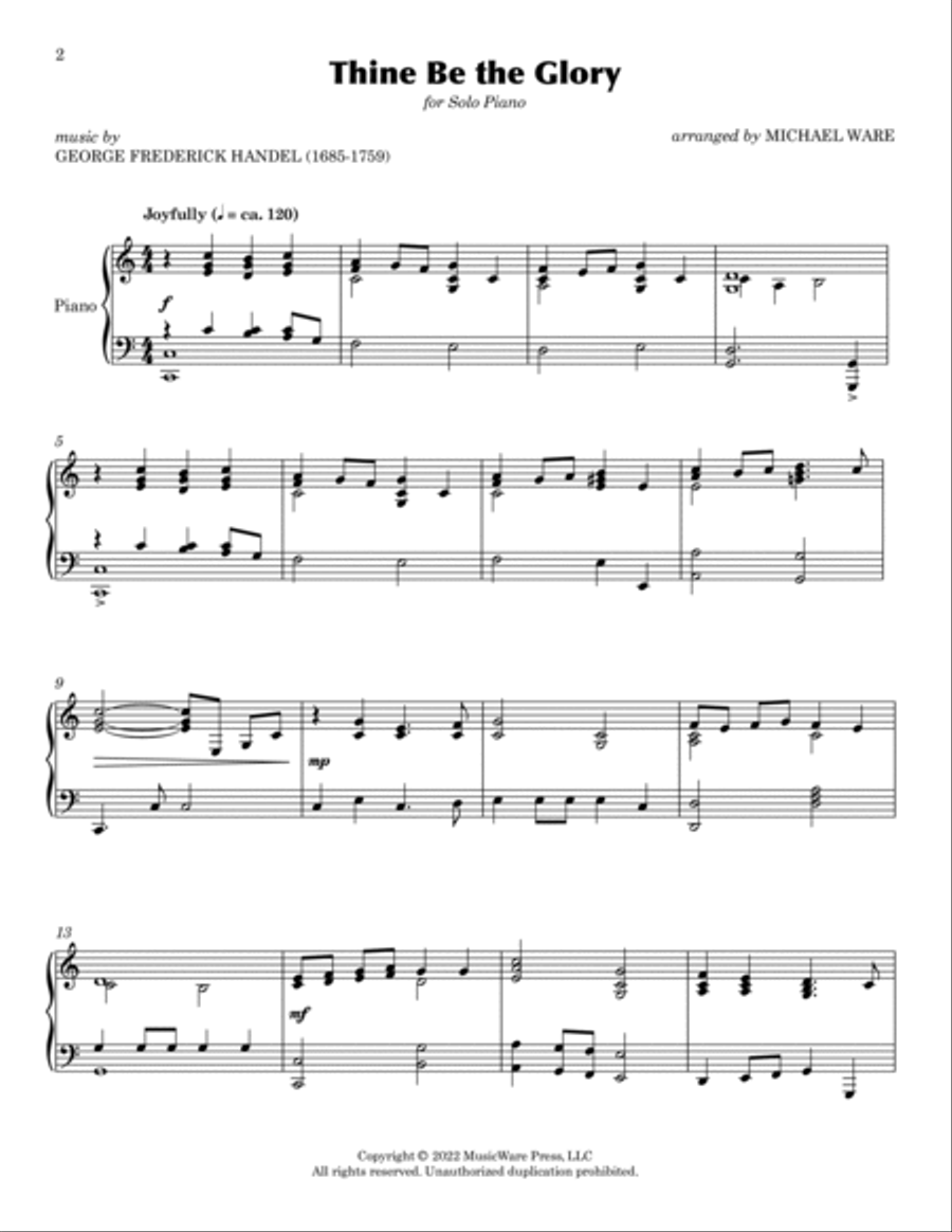 Thine Be the Glory | Piano Hymn Collection Volume 4 Piano Solo scores gallery preview page 3