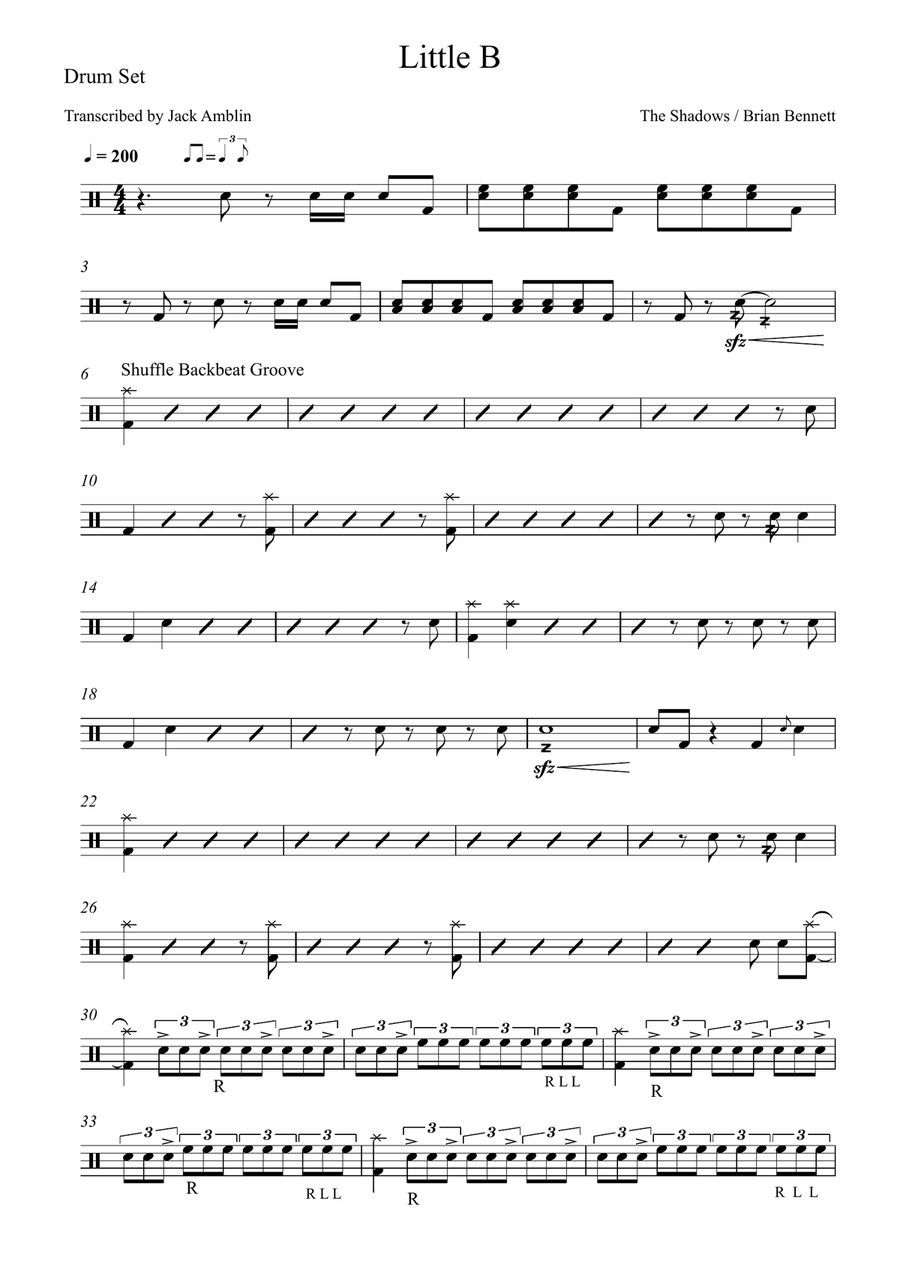 Little B (The Shadows) Drum Set scores gallery preview page 2