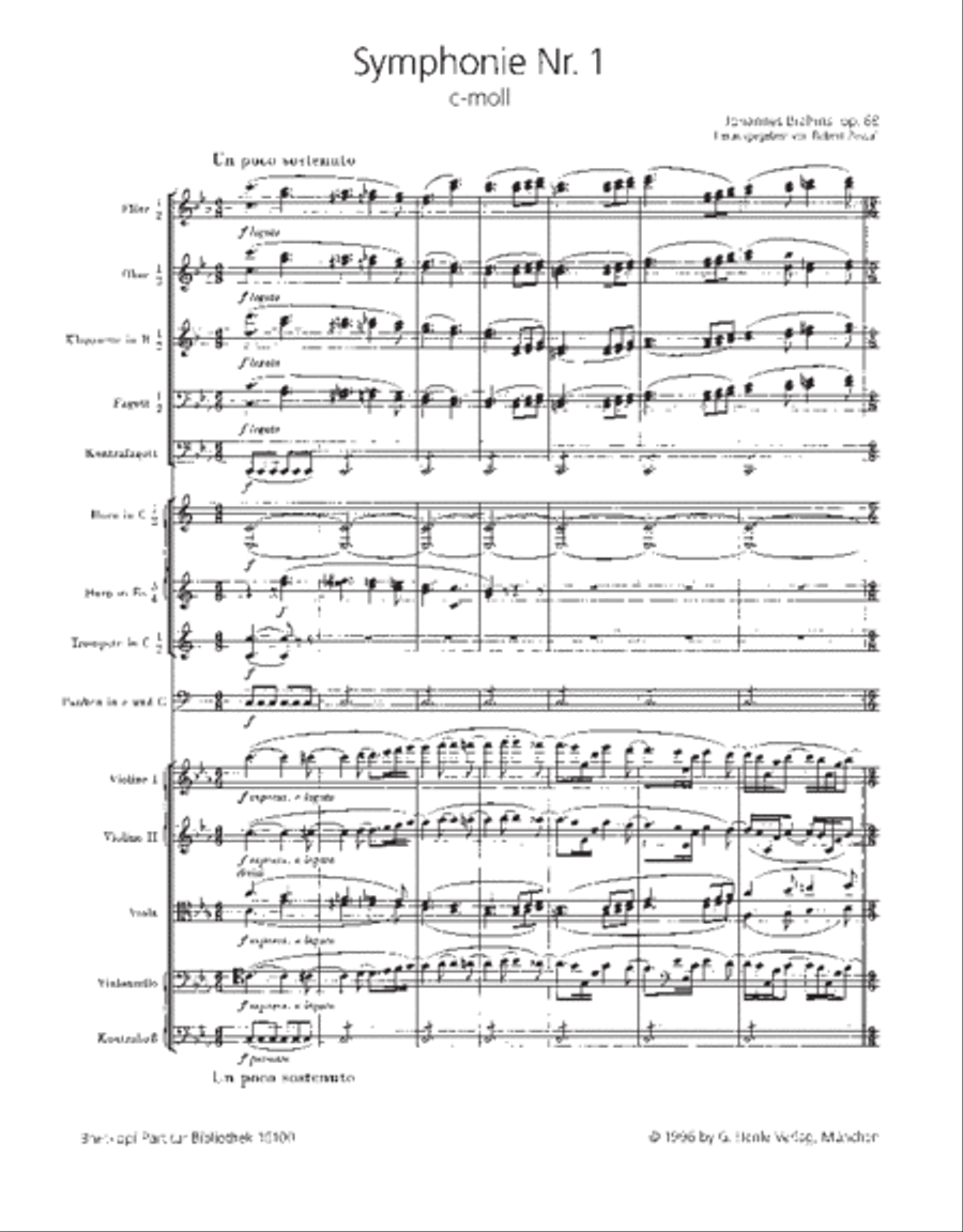 Symphony No. 1 in C minor Op. 68 Orchestra scores gallery preview page 2
