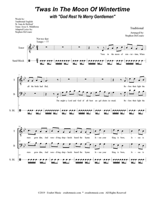 'Twas In The Moon Of Wintertime (with "God Rest Ye Merry Gentlemen") (2-part choir - (TB)