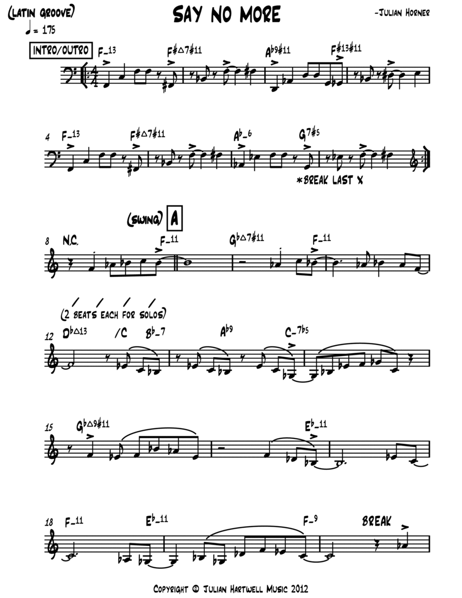 Say No More Piano scores gallery preview page 1