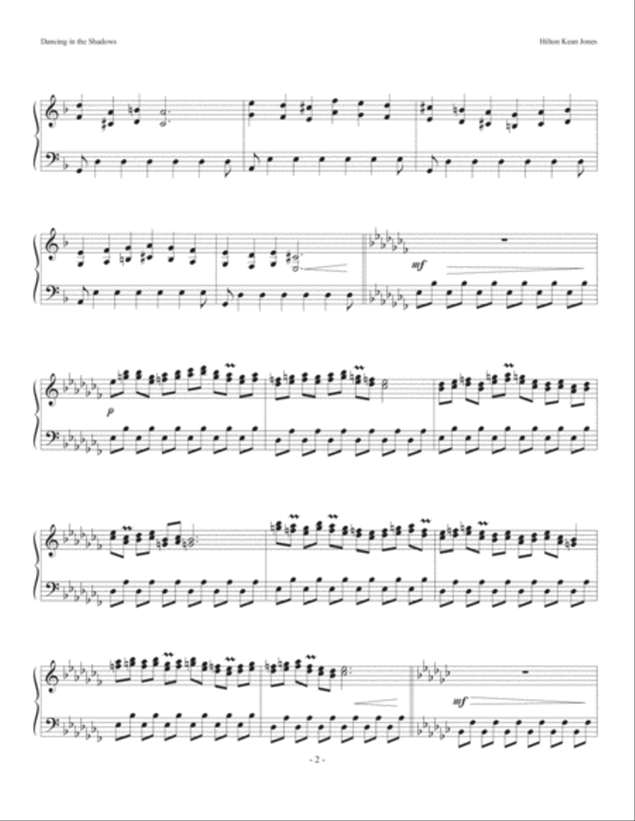 Dancing in the Shadows Piano Solo scores gallery preview page 2