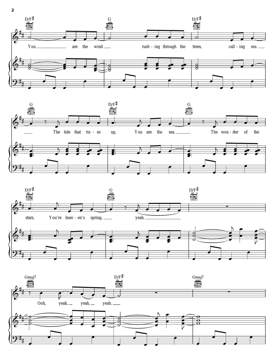 Come Alive Piano, Vocal, Guitar scores gallery preview page 2