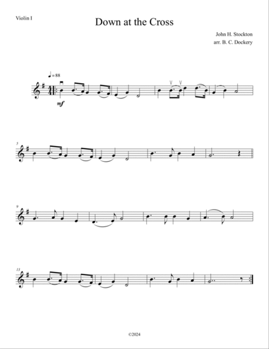 Down at the Cross (String Quartet) String Quartet scores gallery preview page 3